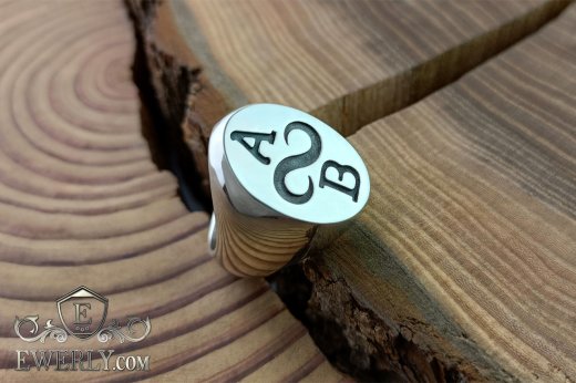 Author's silver men's signet-ring, buy a ring of silver