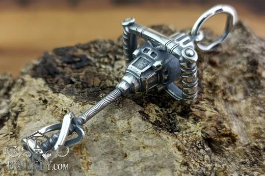 Подвеска «Бетономешалка» из серебра с чернением, фото